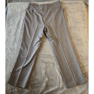 Vintage Reed St James Gray Pleated Dress Pants Men 36x30 Dacron Polyester Blend